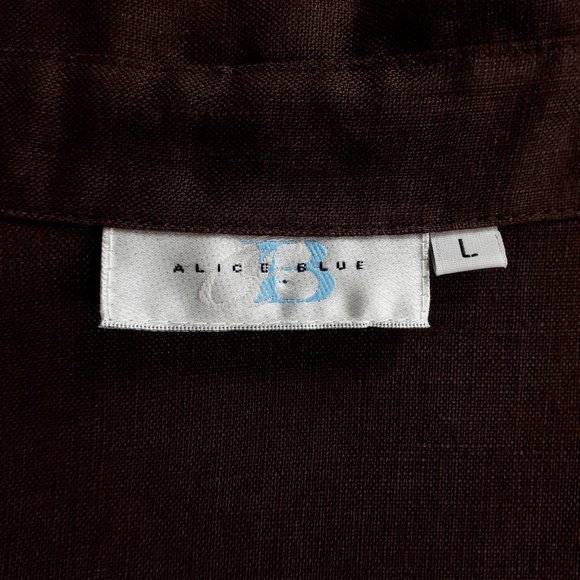 Alice Blue Button Down Brown Linen Tunic - Picture 11 of 15